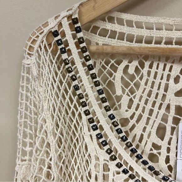 Ecote open knit studded sweater with studs size L - Picture 3 of 7